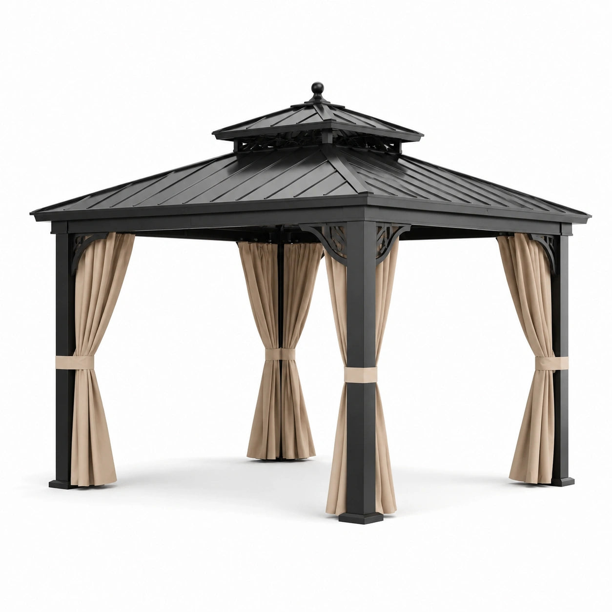 Pavillon aus Aluminium und Stahl mit Polyester Vorhängen
