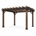 Pergola aus Kiefernholz und Metall 3x4m Braun/Schwarz
