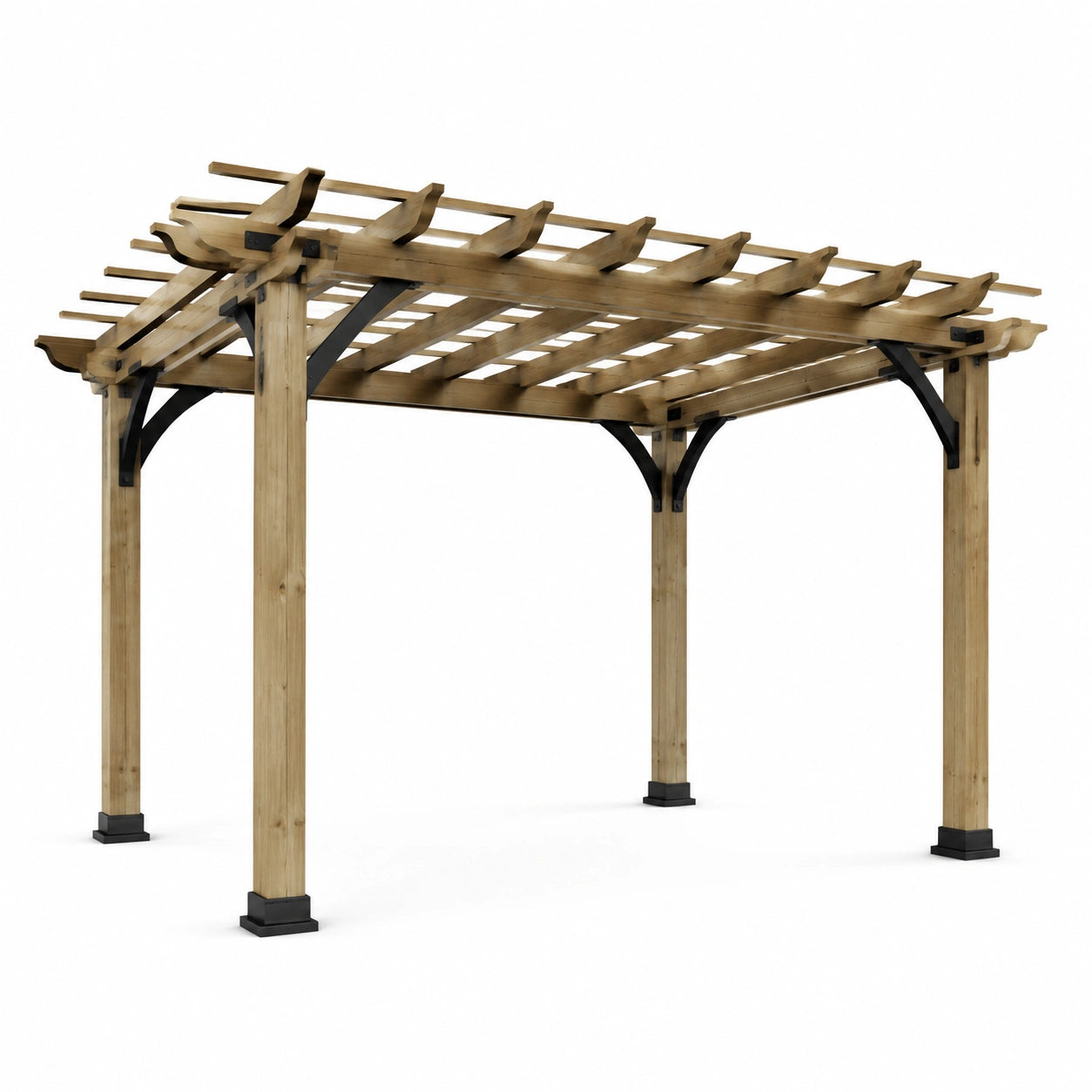 Pergola aus Kiefernholz und verzinktem Stahl 300x300 cm