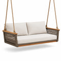 Teakholz Hängesofa mit Polyestergarn Beige