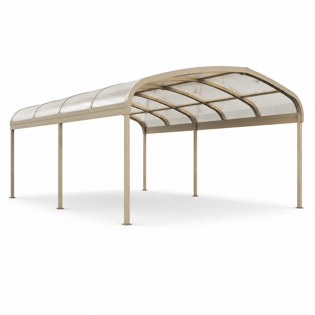Carport aus Aluminium mit Polycarbonatdach Beige 600x300x200 cm
