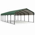 Carport aus Stahl mit Polyesterdach, Grün, 10m x 5m x 3m