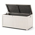 Weiße Gartenbox aus Polypropylen 145 cm x 70 cm x 60 cm