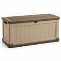 Kunststoff Aufbewahrungsbox Beige Braun mit abschließbarem Deckel 140cm x 60cm x 60cm