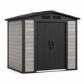 Kunststoff Gartenhaus Anthrazit/Grau 210L x 130B x 192H cm