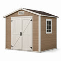 Gartenhaus aus Kunststoff Braun/Beige 256x182x243 cm