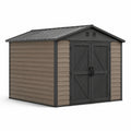 Gartenhaus Kunststoff Stahlrahmen Braun/Anthrazit 200x190x220 cm