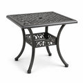 Quadratischer Metall-Gartentisch Schwarz 90x90x72 cm