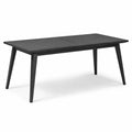Rechteckiger Gartentisch aus Aluminium Schwarz 200 x 100 cm