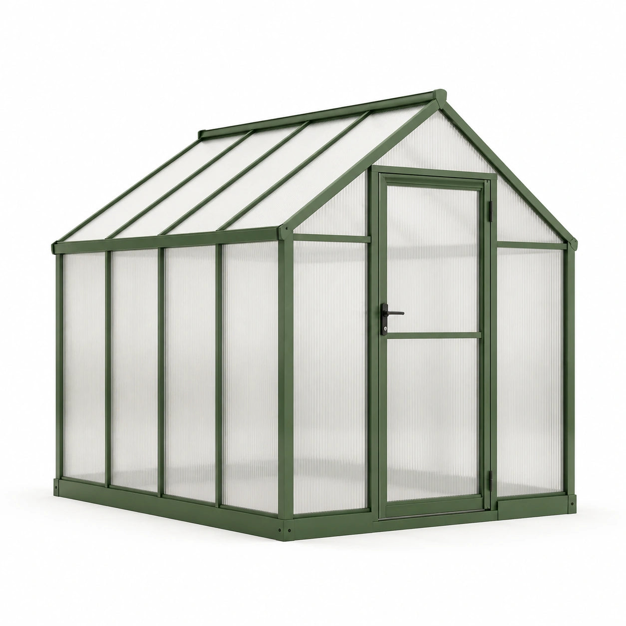Gewächshaus Polycarbonat Platten Stahlrahmen Grün 250x190x195cm