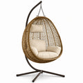 Hängesessel Rattan Braun/Beige mit Stahlgestell